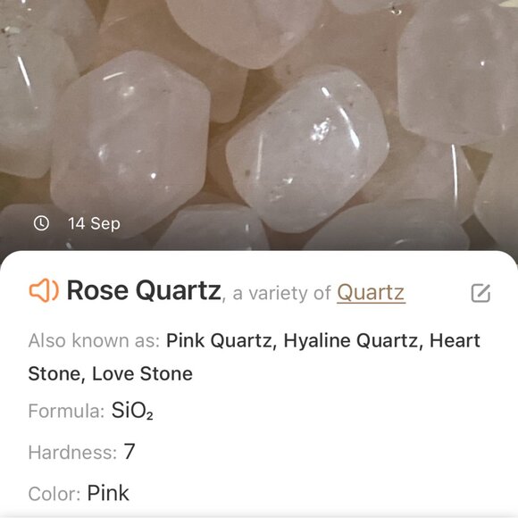 Beaded Diamond-cut Rose Quartz Necklace, Pale Pink Genuine Gemstone Choker - Picture 9 of 10